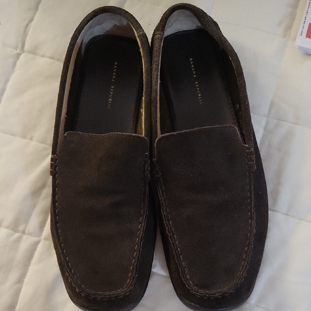 Banana Republic Dark Brown Suede Slip-On Loafers Mens 11